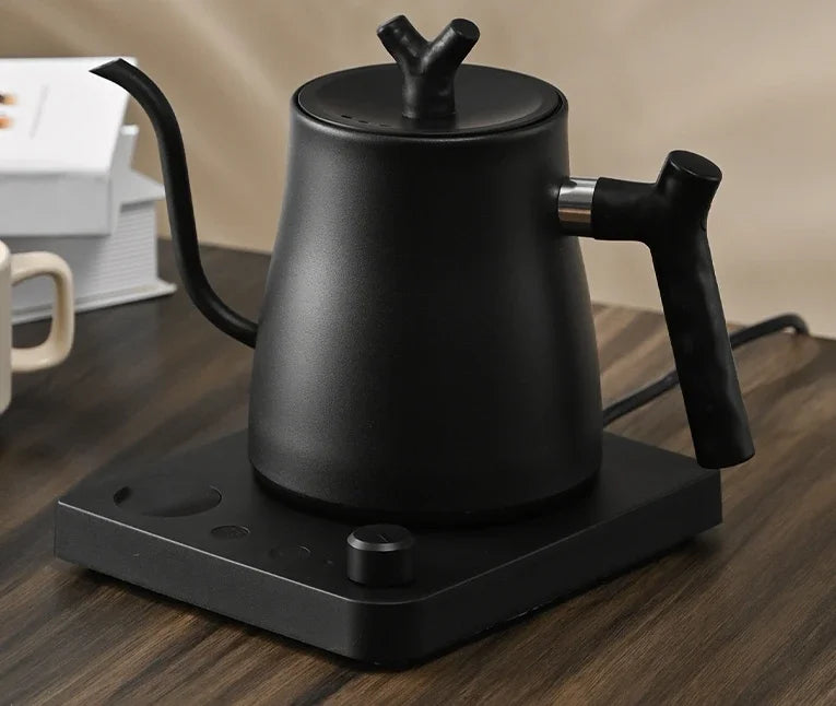 Chaleira elétrica de pescoço de ganso de 1000 W, cafeteira de aço inoxidável 304 de 1000 ml, temperatura inteligente, display LED para café e chá