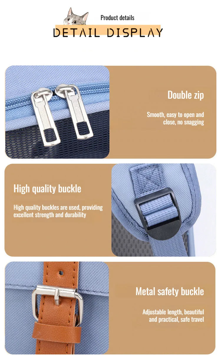 Mochila para gatos de grande capacidade para atividades ao ar livre - Mochila portátil de ombro para animais de estimação, respirável, confortável para viagens/caminhadas, fácil de transportar