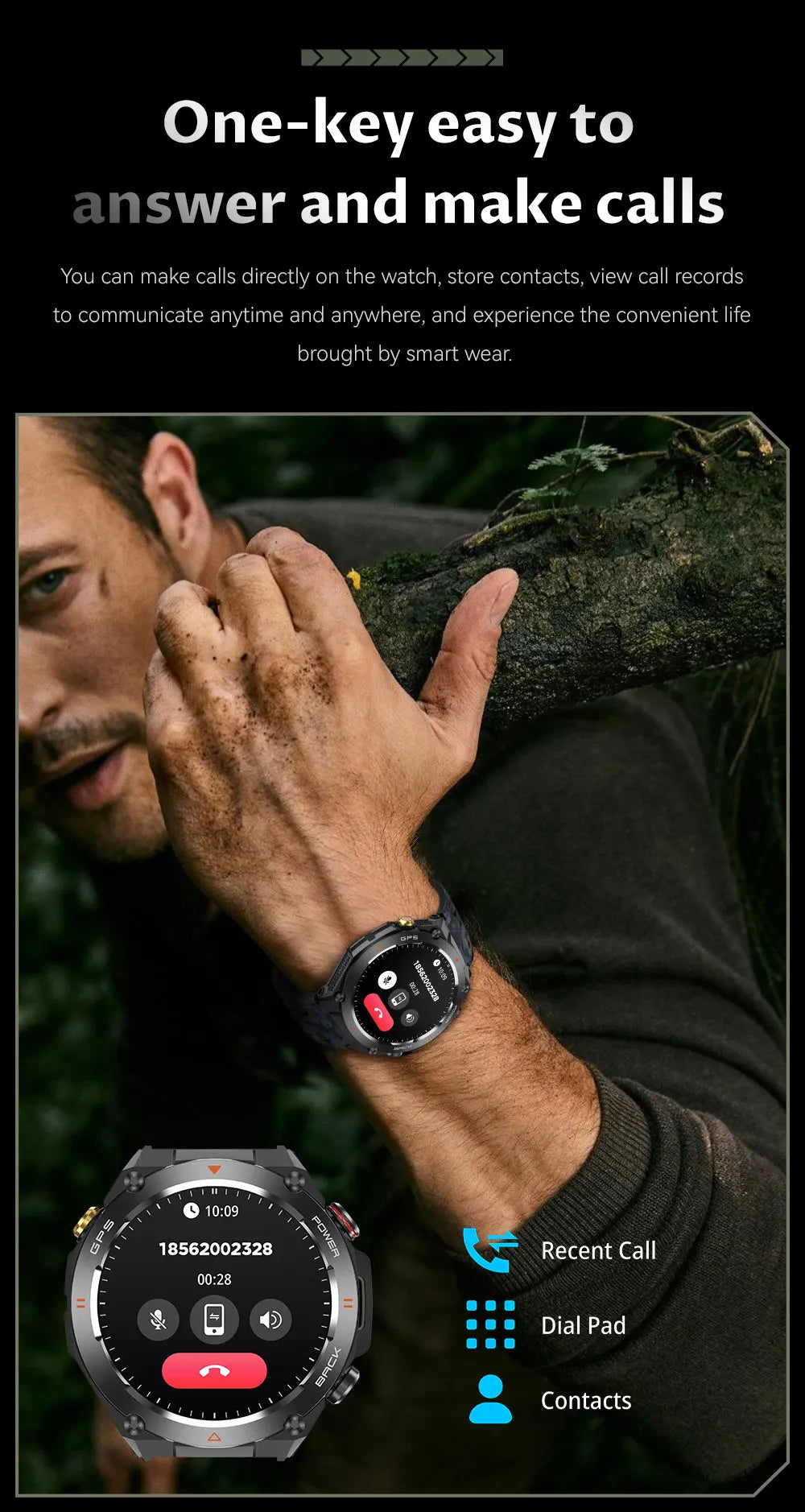 Novo relógio inteligente esportivo Xiaomi com GPS, à prova d'água, rastreador fitness, chamada Bluetooth, bateria de 650 mAh, pulseira feminina, 2025
