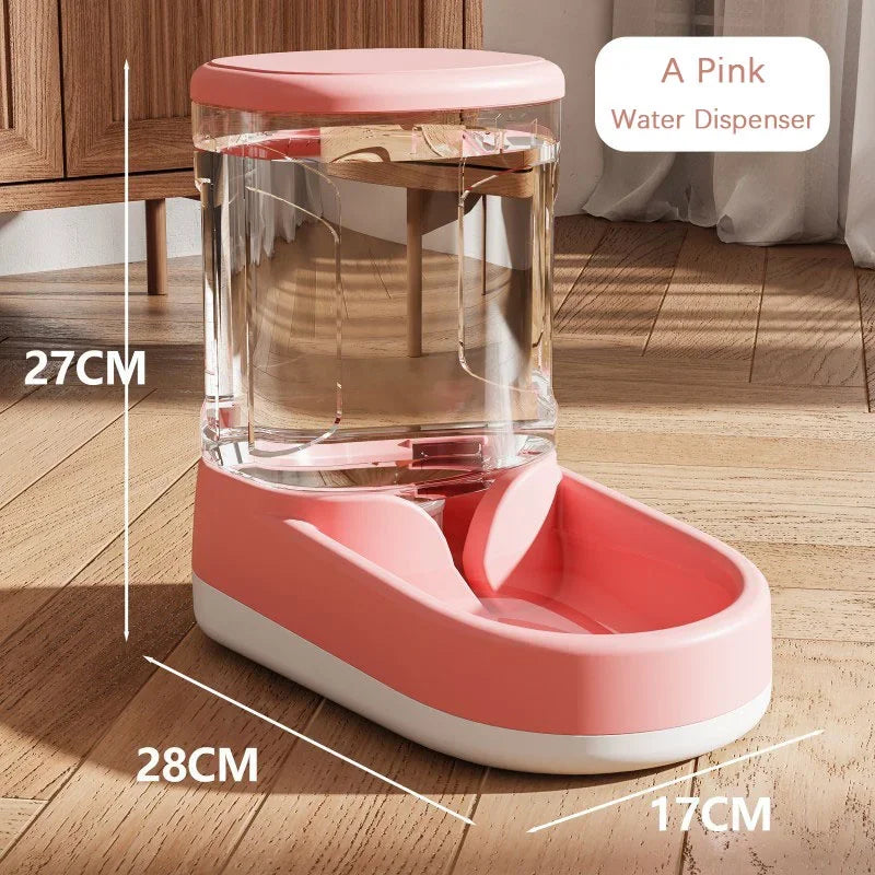 &amp; Cão Gato Alimentador Automático de Gravidade para Animais de Estimação Grande Capacidade Dispositivo de Água Potável Comida para Cães e Gatos Economize Esforço Acessório para Beber Animais de Estimação