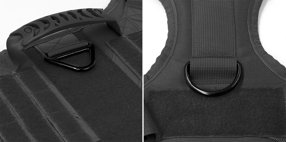Coleira grande para cachorro, peitoral militar para cachorro, coleira Molle, bolsas, colete de treinamento para animais de estimação, peitorais táticos para pastor alemão, acessórios para cães