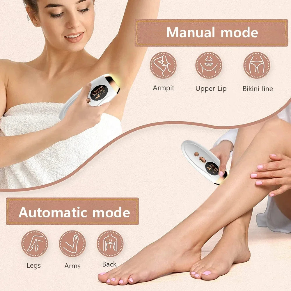 Sistema de depilação IPL para mulheres 990000 flashes Dispositivo depilador a laser permanente indolor para corpo, biquíni e removedor de pelos faciais em