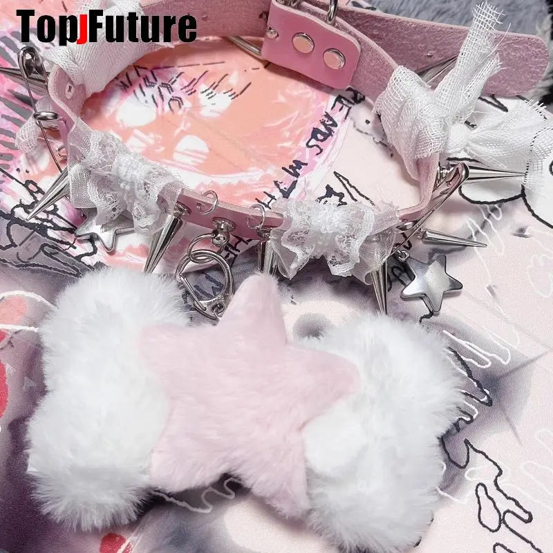 Mulheres Y2K Garota sangrenta punk Harajuku Gótico Lolita doente ferido colar curto Halloween cosplay adereços subcultura Gargantilhas Gargantilha