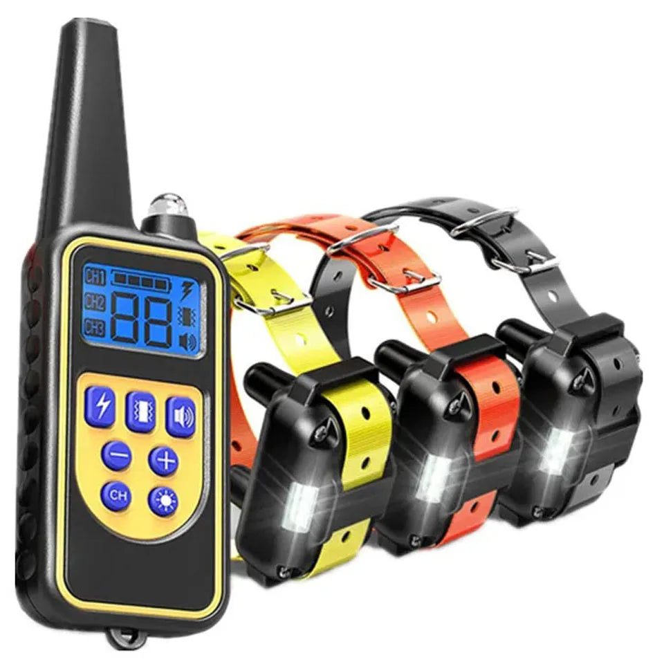Electric Dog Training Collar Waterproof Dog Bark Collar Pet With Remote Control Rechargeable Anti Barking Device All Size Dogs
