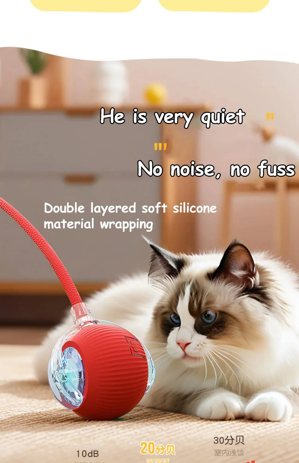 Novo brinquedo interativo para gatos, bola rolante automática, rabo falso, brinquedo elétrico inteligente recarregável para animais de estimação, treinamento para cães e gatos, imitação de rato