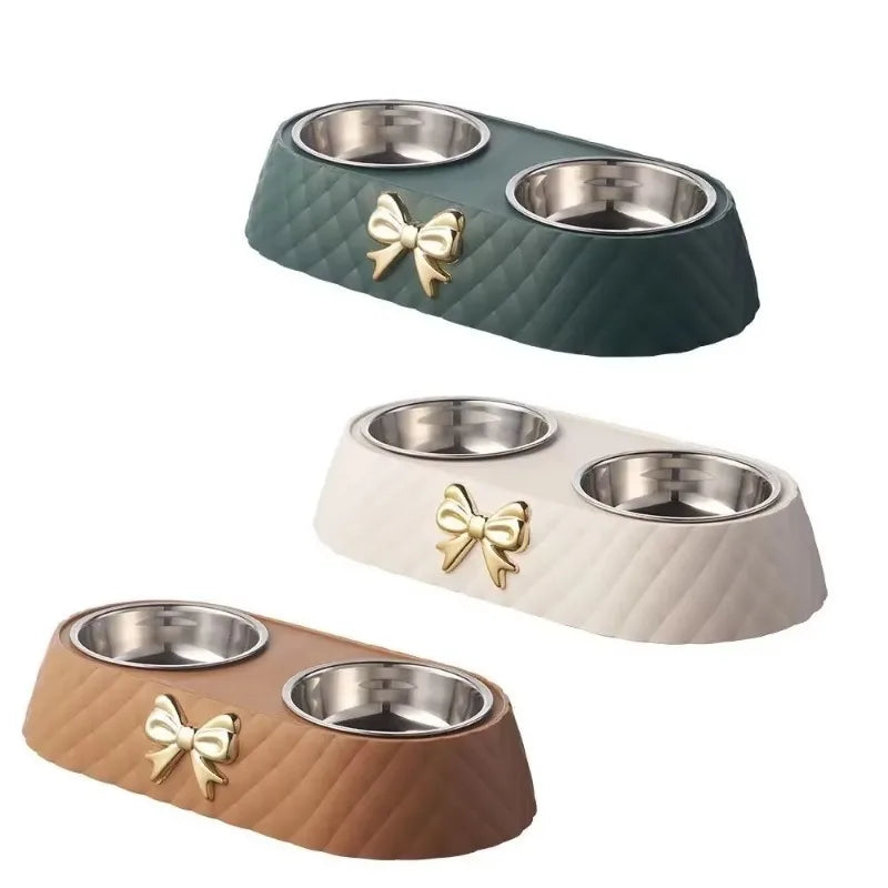 1 peça tigelas de comida para cães e gatos, tigela dupla para comida e bebida, suprimentos para animais de estimação