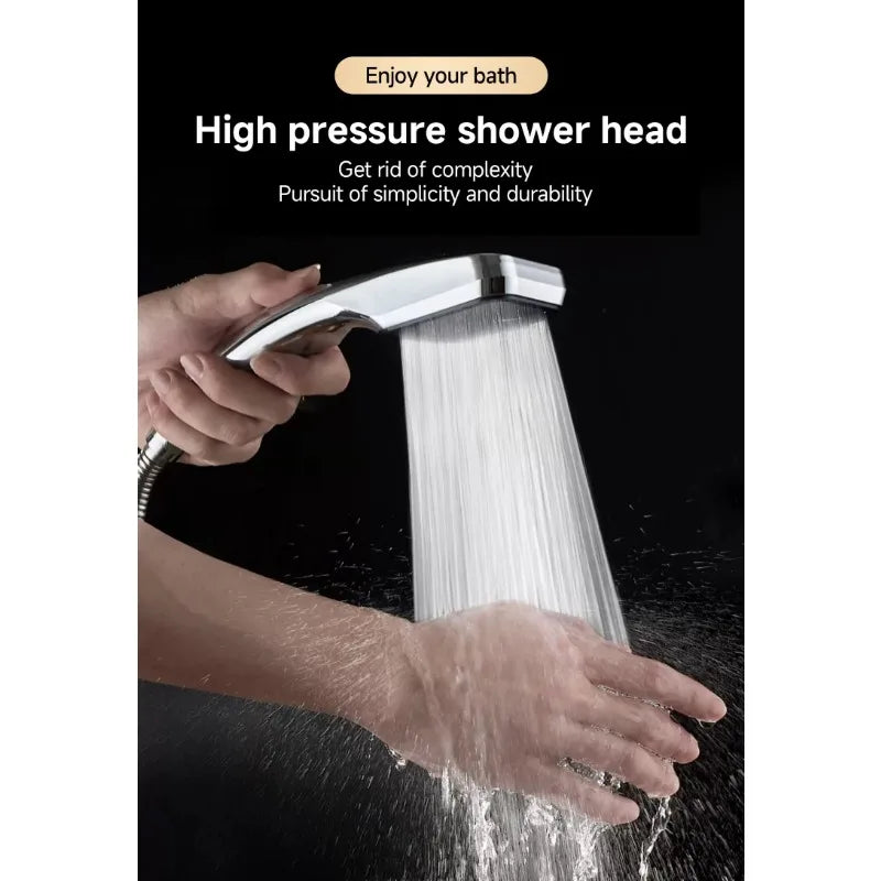 Chuveiro pressurizado de 300 furos, chuveiro quadrado de mão, bico de pulverização de chuva para economia de água, acessórios para banheiro