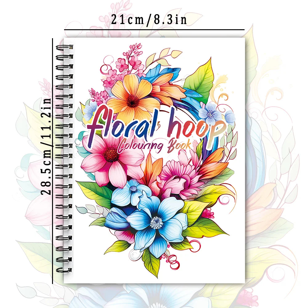 Livro de colorir em espiral - 30 folhas, livro de colorir para adultos, 11,3 x 8,3 polegadas, papel grosso de 100 g, livro de desenho, presente de boas-vindas para o feriado