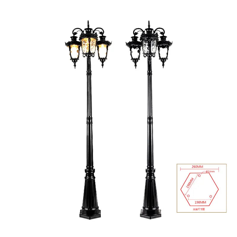(H≈2,3M) Luzes de jardim, luzes de rua, gramado, flores, luzes de parque, à prova d'água, para áreas externas, vila, postes altos, luzes de paisagem