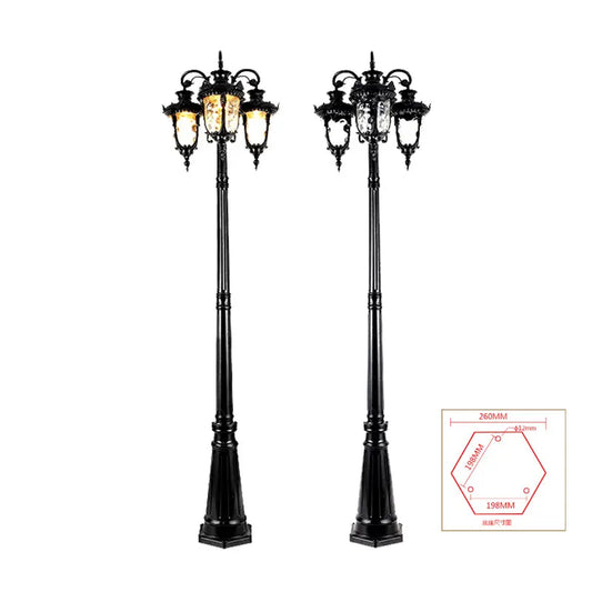 (H≈2,3M) Luzes de jardim, luzes de rua, gramado, flores, luzes de parque, à prova d'água, para áreas externas, vila, postes altos, luzes de paisagem