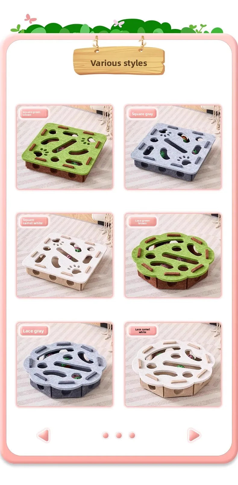 Brinquedos para gatos de estimação, caixa de quebra-cabeça de feltro, exercício interativo, jogo de caça para gatos domésticos, acessórios esportivos e entretenimento