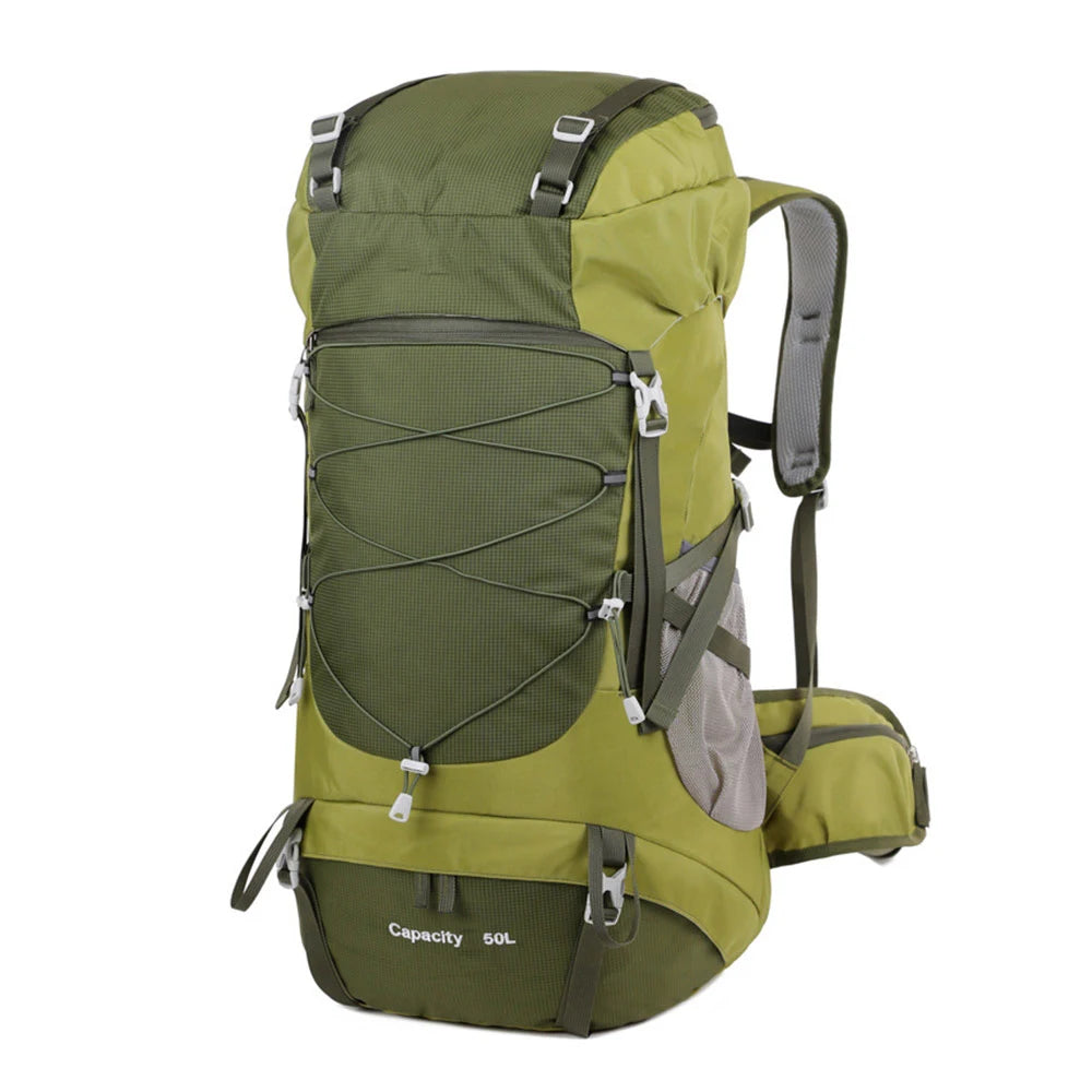 Mochila de caminhada WESTTUNE 50L com capa de chuva, bolsa multifuncional para montanhismo, mochila para atividades ao ar livre, para viagens, trekking e acampamento