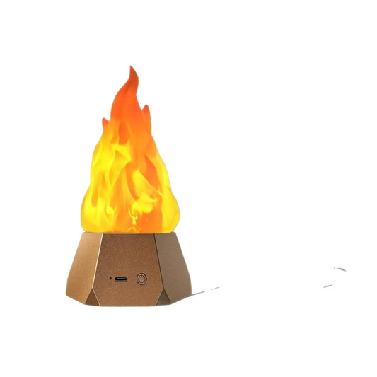 Lâmpada de chama piscante recarregável USB, 35 horas de autonomia, economia de energia, luz noturna de fogo falso 3D, bateria recarregável, 3 modos