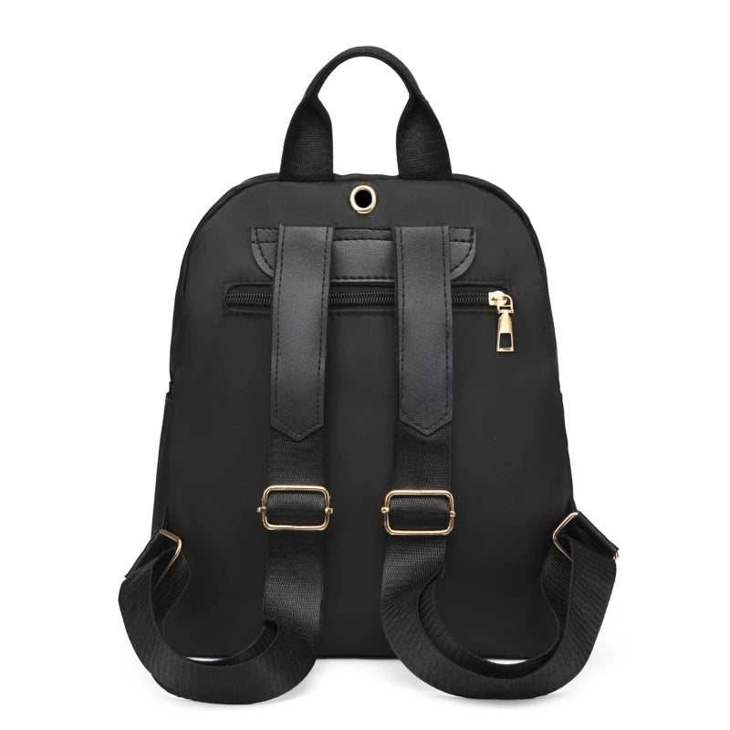 Mochila feminina de viagem casual à prova d'água Oxford bolsa de ombro feminina grande capacidade bolsa preta bolsa escolar