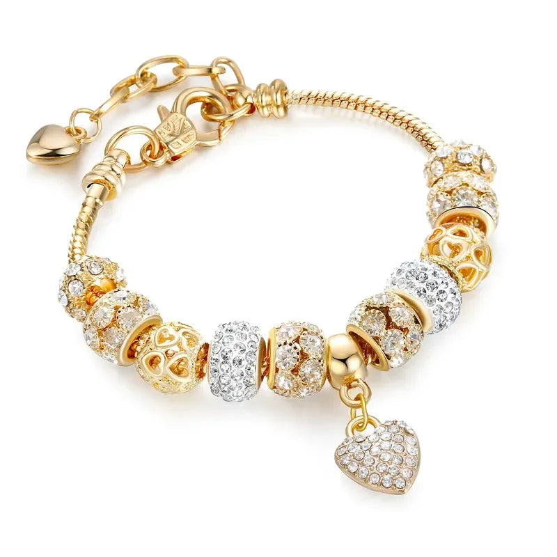 1 Pulseira feminina multi-elementos com contas de amor, pulseira de família, acessórios para festa de uso diário