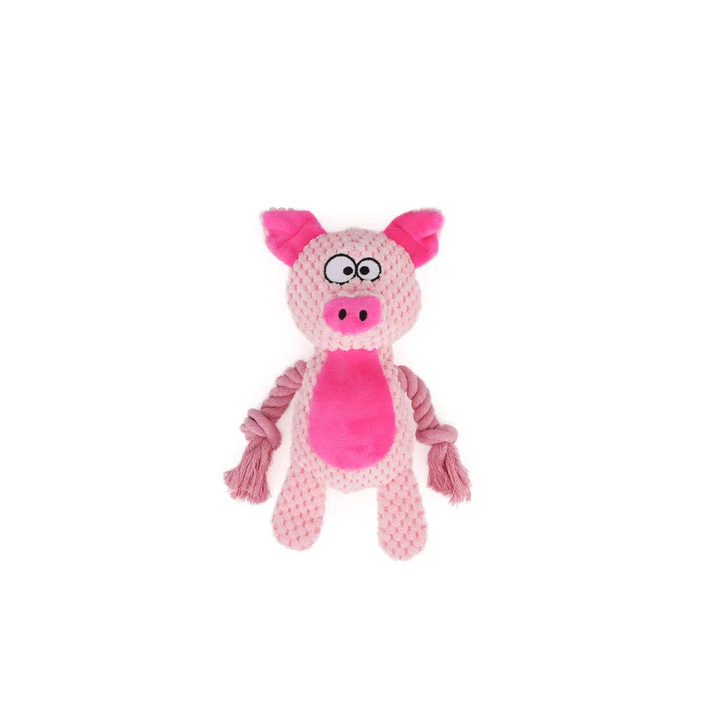1 peça de brinquedo de pelúcia para cachorro, animal de desenho animado, fofo, filhote de cachorro, mastigável, brinquedo com nó, coelho de desenho animado, macaco