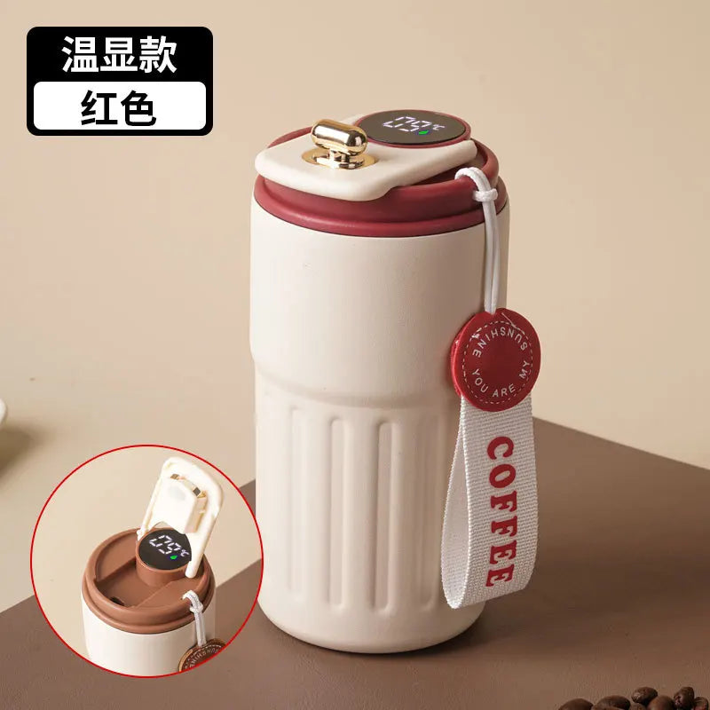 Caneca térmica de aço inoxidável com visor de temperatura, caneca de café inteligente para carro, caneca térmica para presente