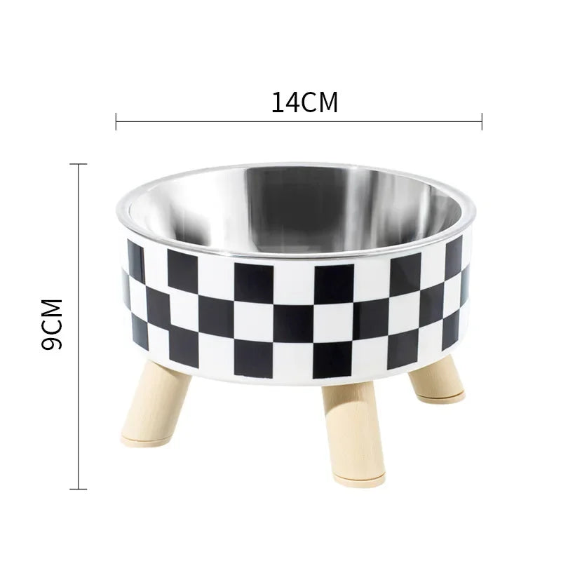 Tigela para animais de estimação antiderrapante, quatro cantos, grande capacidade, tigela de arroz para cães, anticervical, gato, animal de estimação, única