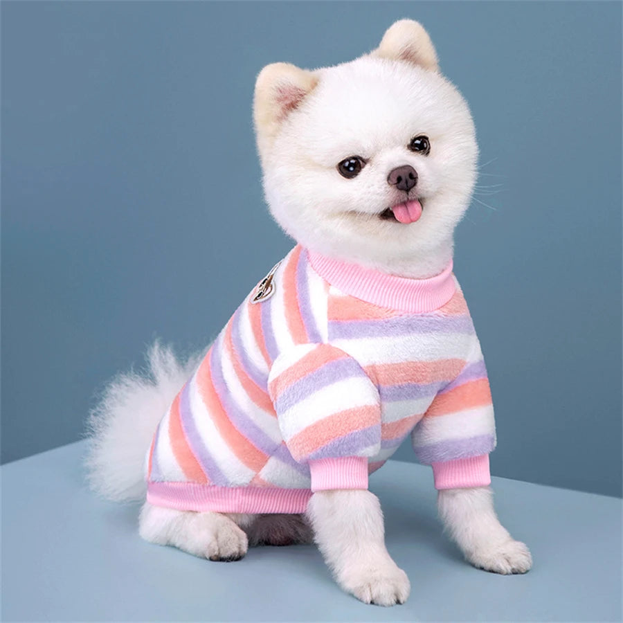 Casaco de inverno macio para cães, roupas quentes de lã para filhotes de cães pequenos, suéter, moletom, fantasias para animais de estimação, presente de Natal