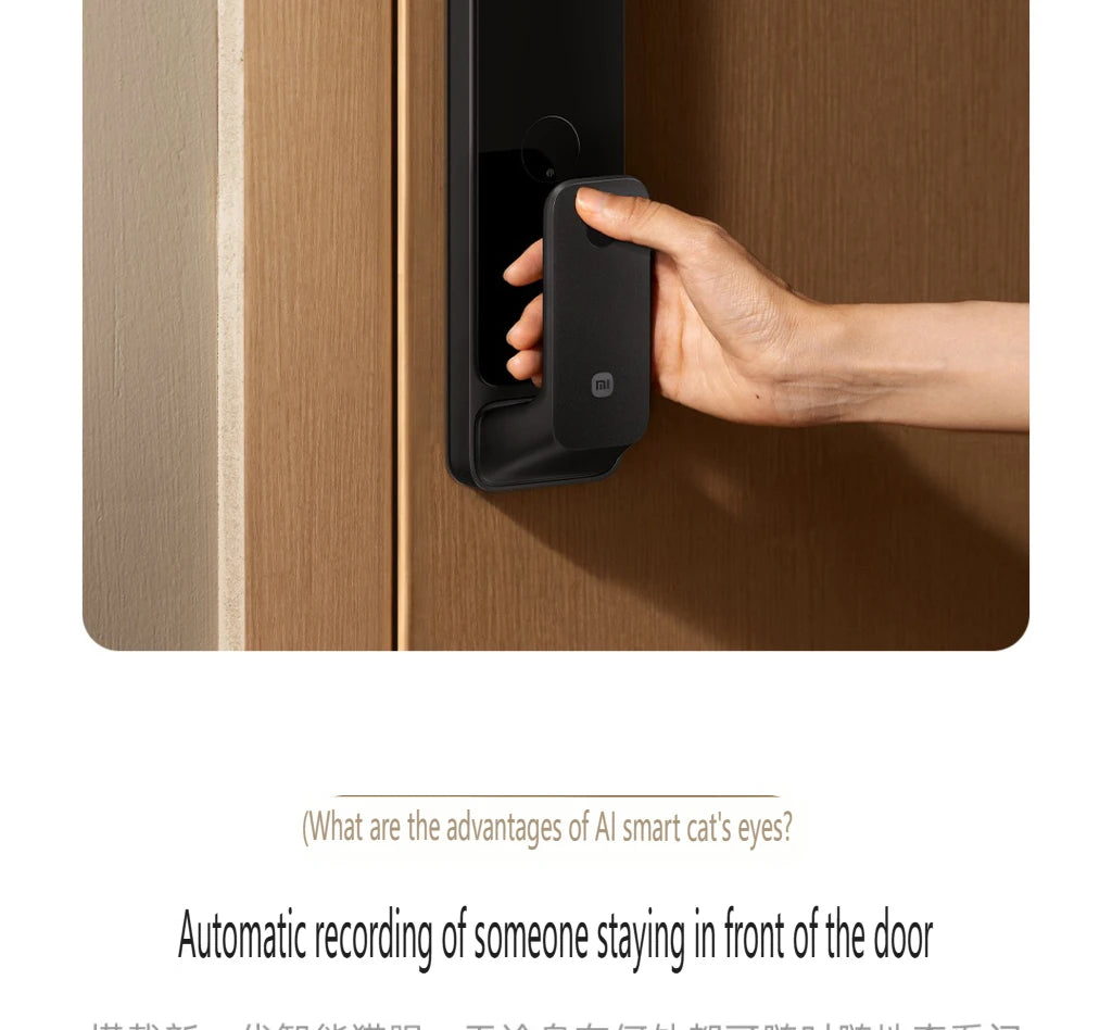 Fechadura inteligente Xiaomi 2025 com tela olho de gato, impressão digital, Bluetooth, NFC, para MiHome, fechadura push-pull com câmera