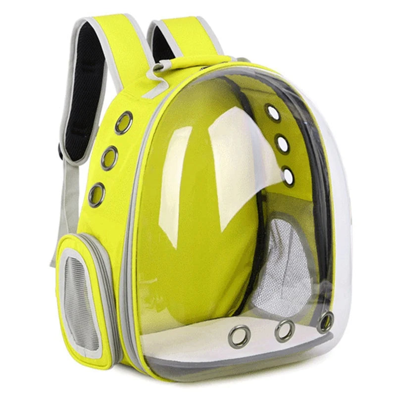 Mochila para transporte de animais de estimação Capsule Bubble, mochila transparente para transporte de animais de estimação, filhotes, gatinhos, pássaros, respirável para viagem