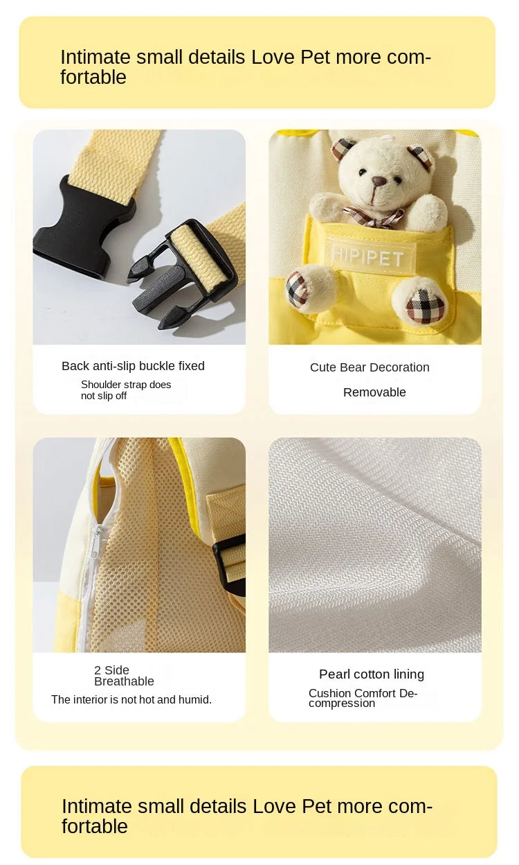 Bolsa de transporte para cães de estimação, bolsa de mão portátil para filhotes de quatro patas, mochila de ombro, colete, corda de tração para Yorkshire