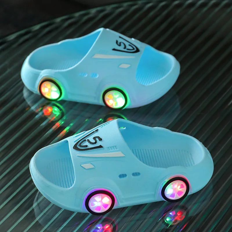 Sapatos SummerChild com Luzes LED, Pantufas para Bebê, Sandálias Antiderrapantes para Interior, Menino e Menina, Pantufas Luminosas para Crianças, Casa, Pais e Filhos
