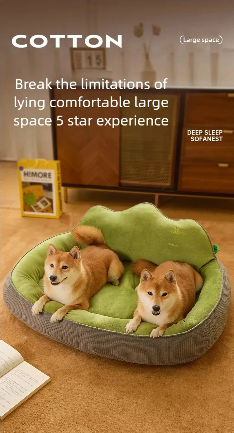 New dog bed with increased height and thickness, leaning against the mountain bed and pillow for neck protection, pet bed for sl