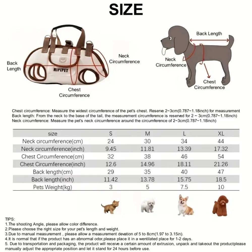 Mochila multifuncional para transporte de cães com alça dupla, respirável e ajustável, artefato para animais de estimação, bolsa lavável para passeios com cães