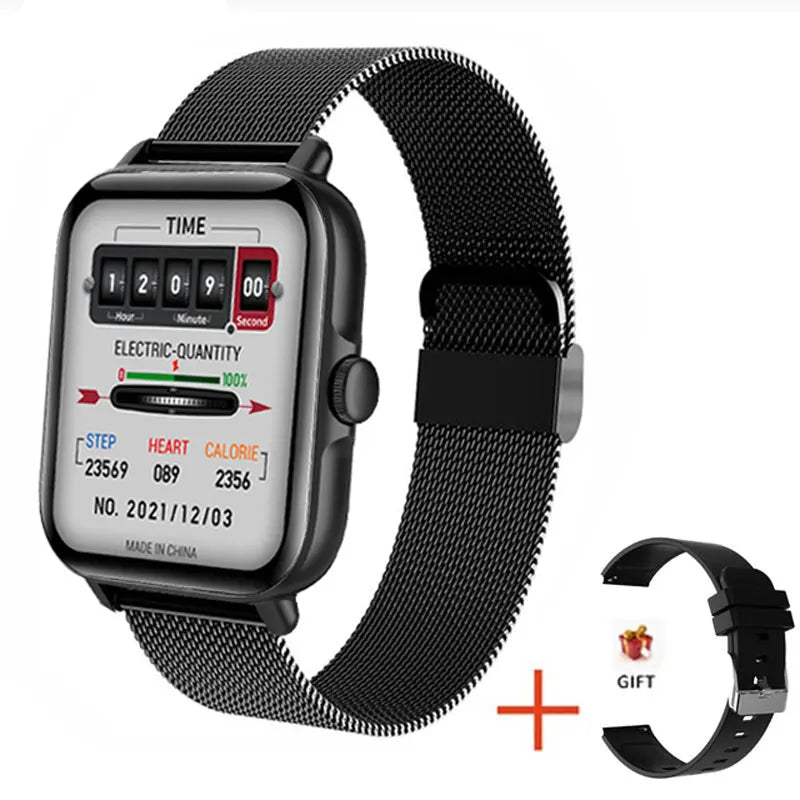 Relógio inteligente 2025 2.01'' Bluetooth com chamada, reprodução de música, relógio fitness esportivo à prova d'água para homens e mulheres, iPhone e Android