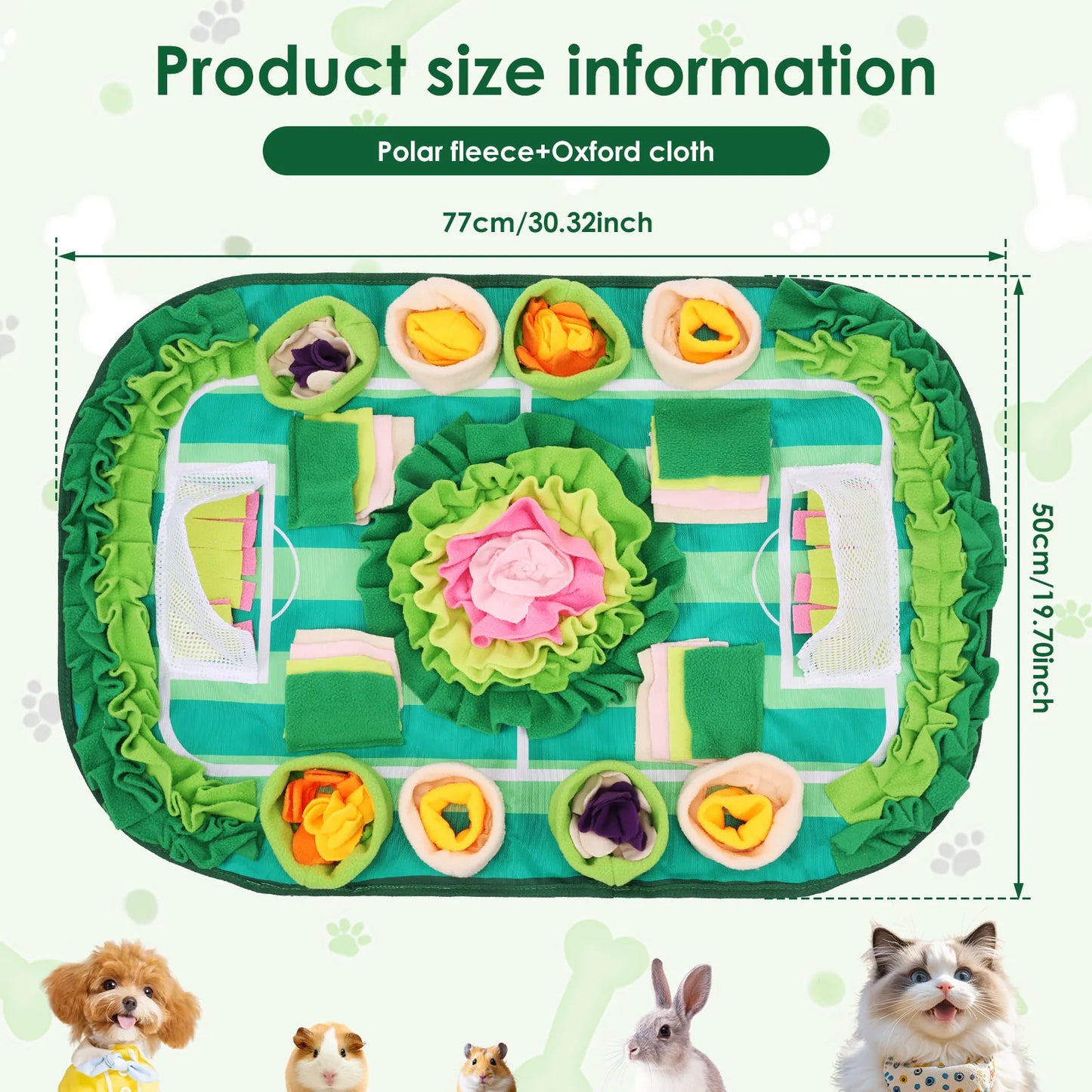 Tapete de farejamento para animais de estimação, cão, interativo, flor, alimentação lenta, quebra-cabeça, petisco para cães, gatos, coelhos, habilidades de forrageamento