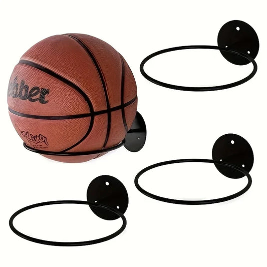 Suporte de parede de metal para exibição de bolas esportivas, 1 peça/2 peças, para basquete, futebol, vôlei, suporte de parede durável