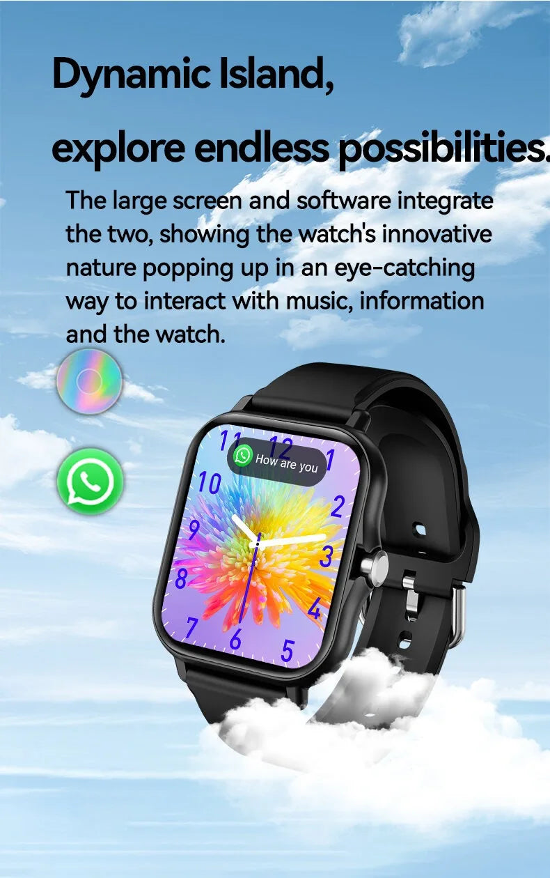 Relógio inteligente XiQeer para mulheres e homens, relógio de pulso com Bluetooth, reprodutor de chamadas, música, fitness, esportivo, pulseira, monitor de sono, relógios digitais