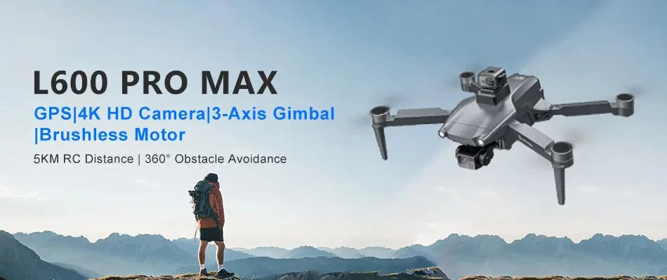 2025 Novo L600 PRO MAX GPS Drone 5KM 4K Profissional HD Câmera Dupla Gimbal de 3 Eixos 360 Evitação de Obstáculos Quadricóptero Sem Escovas Brinquedo