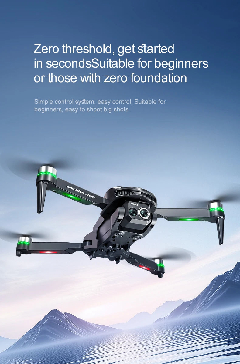 Drone S168 RC 2025 com tela de 2,4 polegadas, motor sem escova, câmeras duplas 8K HD, posicionamento de fluxo óptico, aeronave de brinquedo com prevenção inteligente