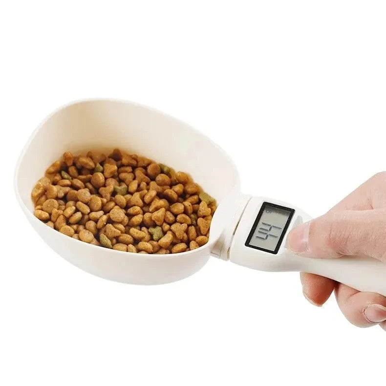 Balança de colher medidora de comida para animais de estimação, colher medidora digital de comida para cozinha, adequada para colher medidora de comida para cães e gatos