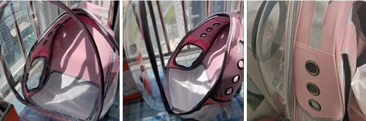 Bolsa de viagem transparente para gatos, mochila portátil para gatos, filhotes, bolsa respirável para levar suprimentos para animais de estimação