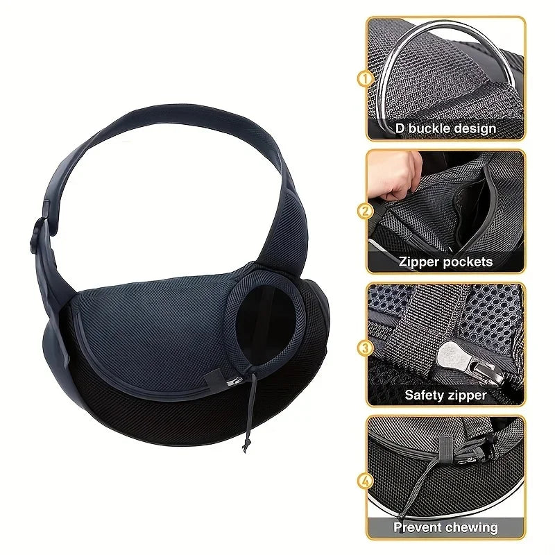 1 peça mochila para cachorro, bolsa de viagem transversal de malha respirável para filhotes, gatos, caminhadas e acampamentos