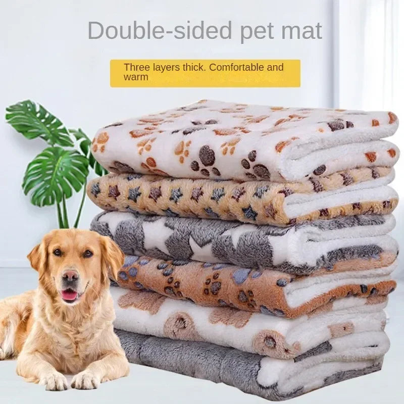 Tapete de pelúcia dupla face para animais de estimação, cama curta de pelúcia para gatos, cães pequenos, cobertor fofo para animais de estimação, almofada quente para gatinhos, sofá-cama para gatos