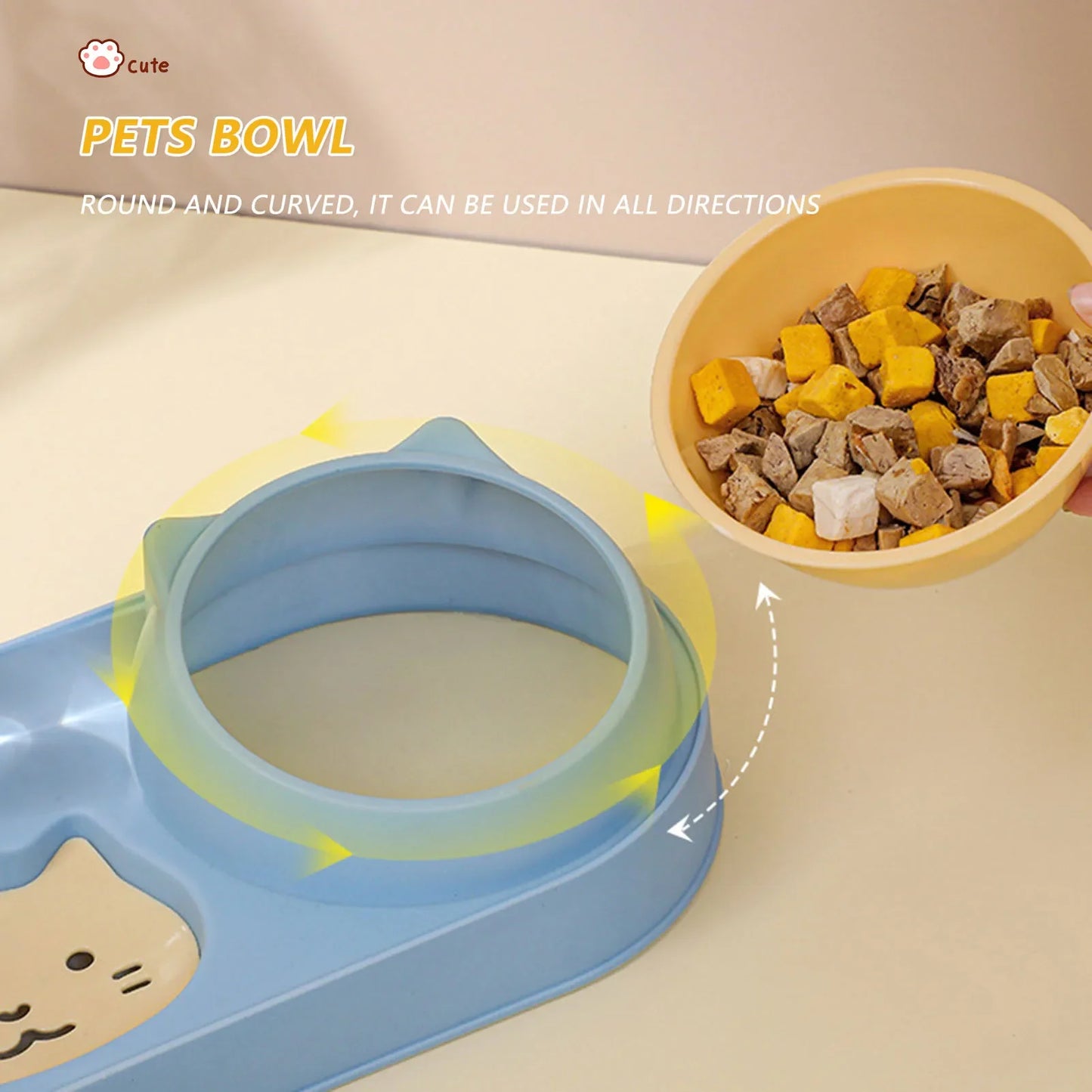Tigela para gatos, alimentador automático, tigela para comida de cachorro com bebedouro, tigela dupla com suporte elevado, tigelas para gatos
