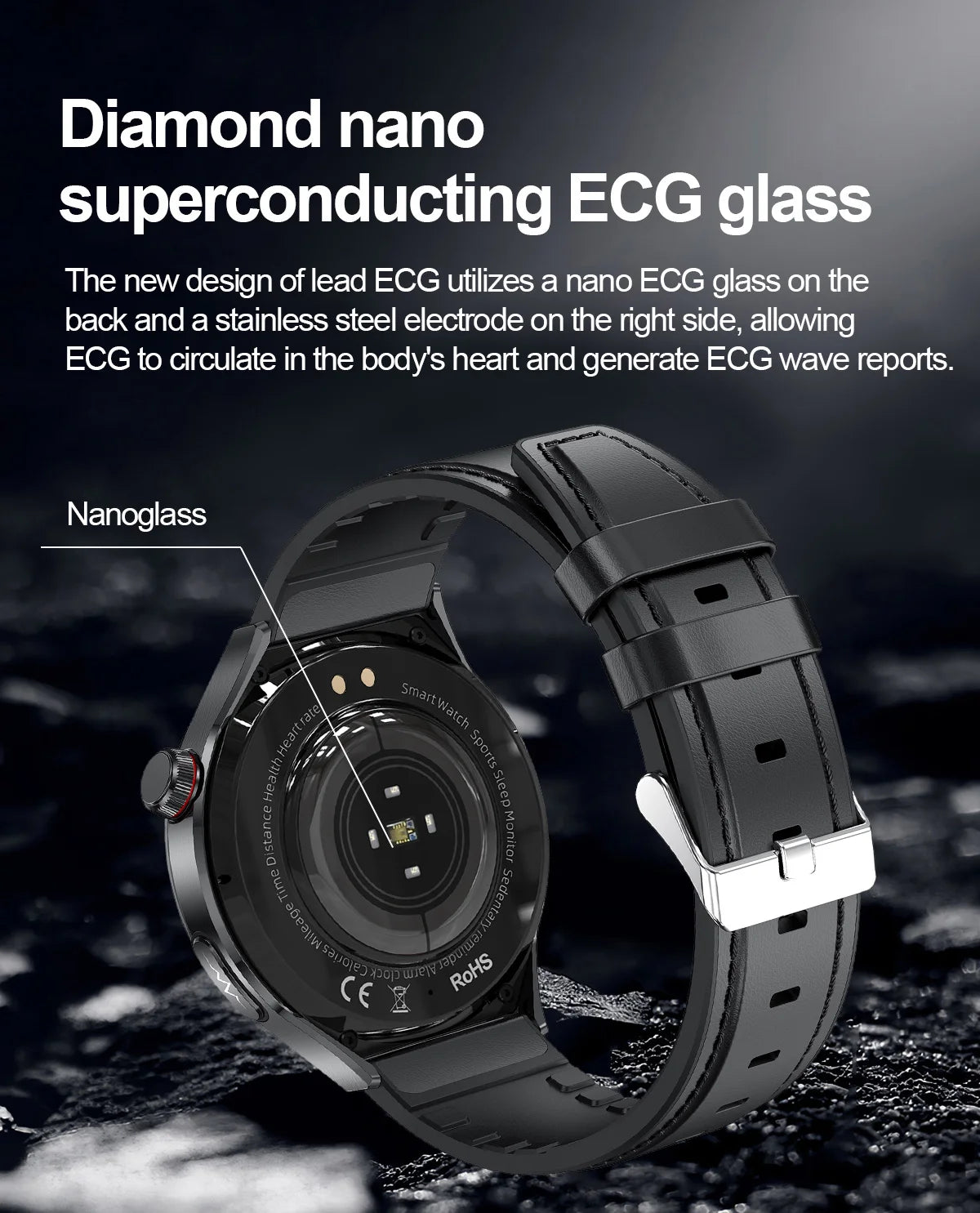 2025 para HUAWEI Precise ECG + PPG Ácido Úrico HD Smart Watch Masculino Lipídios no Sangue Frequência Cardíaca Pressão Arterial Esporte Chamada Saúde Smartwatch