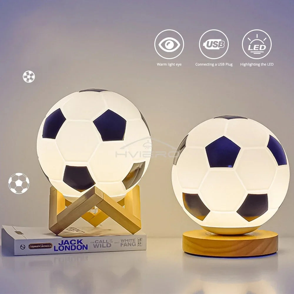 1 peça 3D luz noturna de futebol decoração de mesa de quarto lâmpada de futebol alimentada por bateria presente perfeito para adolescentes decoração lâmpada presentes