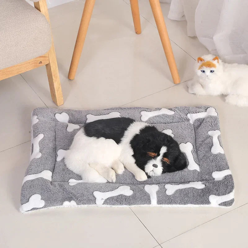Tapete de pelúcia dupla face para animais de estimação, cama curta de pelúcia para gatos, cães pequenos, cobertor fofo para animais de estimação, almofada quente para gatinhos, sofá-cama para gatos