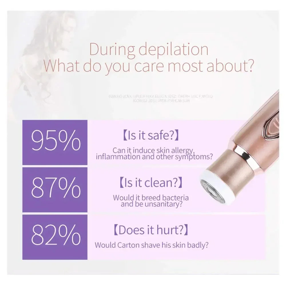Aparador de pelos elétrico portátil 2 em 1, depilador, depilador facial feminino, área íntima, para remoção de pelos corporais, barbeador sexual, biquíni, púbico, rosa