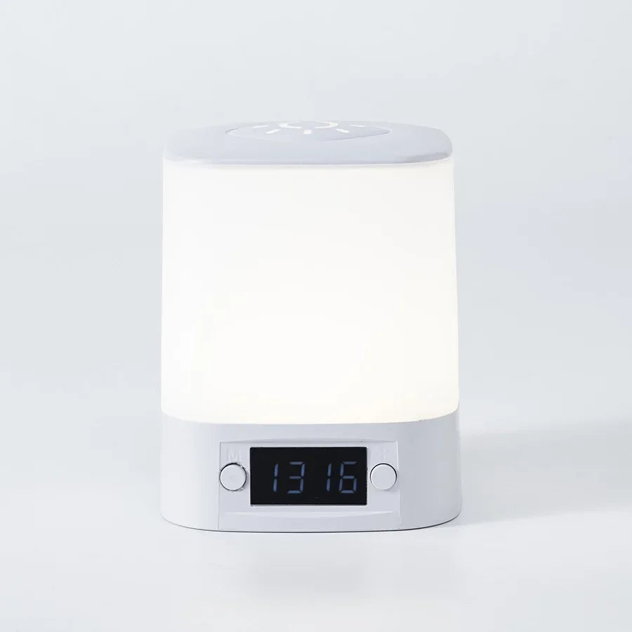Lâmpada noturna LED com controle remoto e display de hora ou sem proteção para os olhos, lâmpada de leitura, luz noturna de cabeceira recarregável
