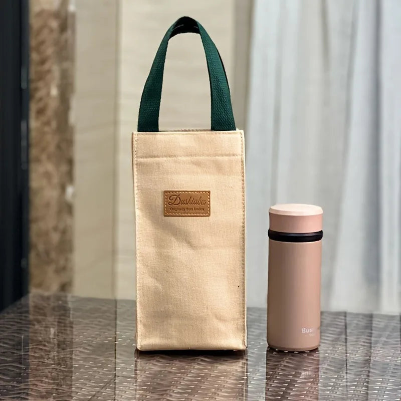 1 peça suporte portátil para garrafa de água, universal, de lona, ​​com isolamento térmico, bolsa para copos, bolsa para transporte de guarda-chuva