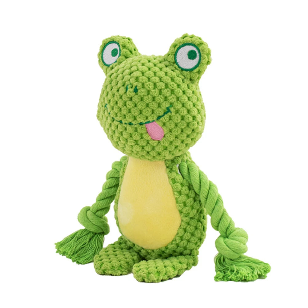 Brinquedo de pelúcia para cachorro, brinquedo de mastigar com articulação pequena crua, indestrutível, resistente a mordidas, som de guincho para filhotes, chocalho para brinquedos de estimação