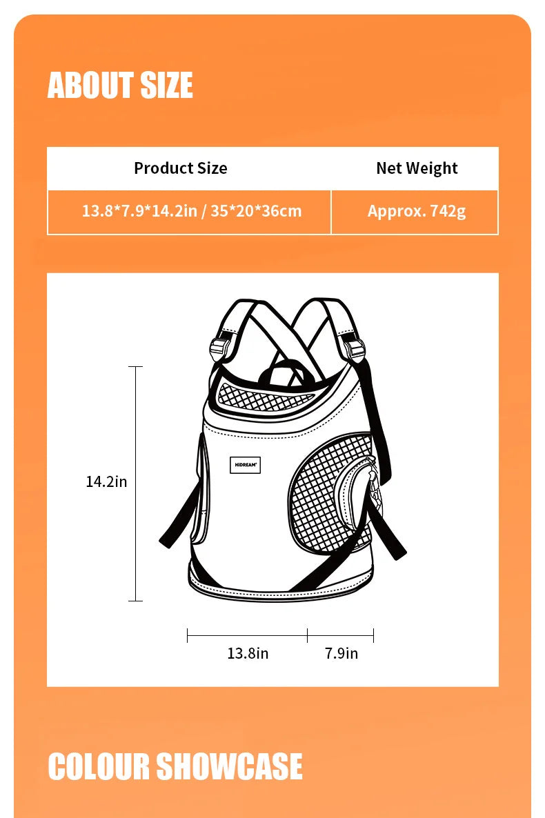 Mochila para transporte frontal de animais de estimação, bolsa de ombro para cães e gatos, bolsa respirável e portátil para áreas externas