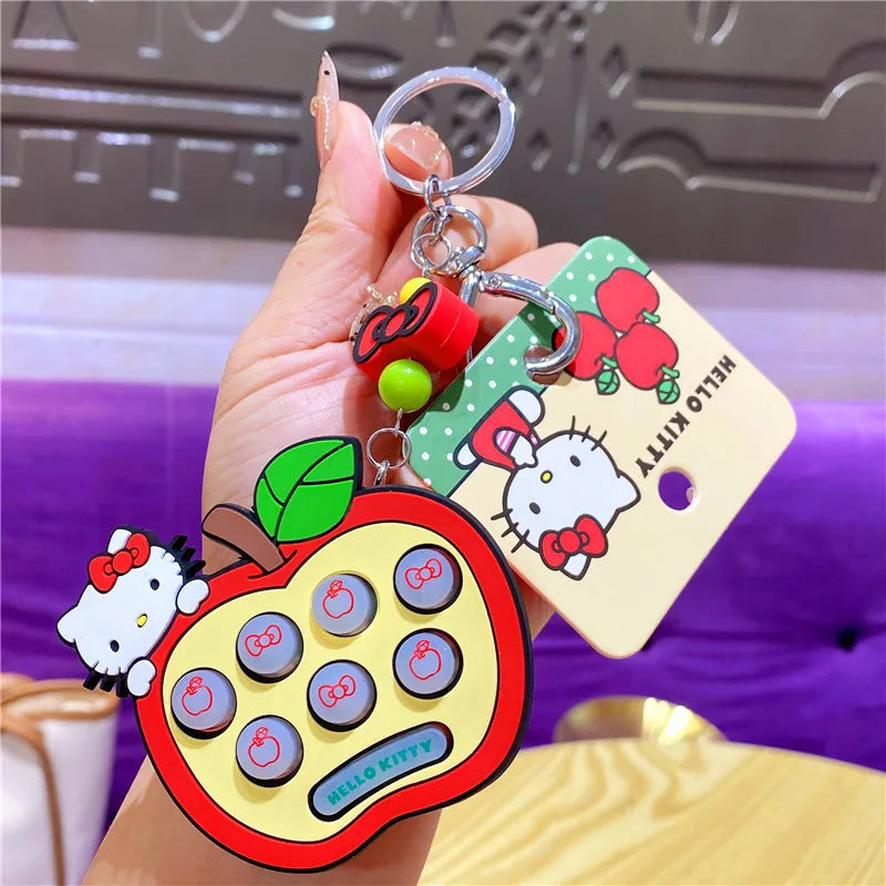 Atacado Sanrio Chaveiro Hello Kitty Mochila Escolar Pingente Kawaii Kt Vermelho Azul Branco Desenho Animado Chave Kitty TV Chaveiro com Contas Presente para Meninas