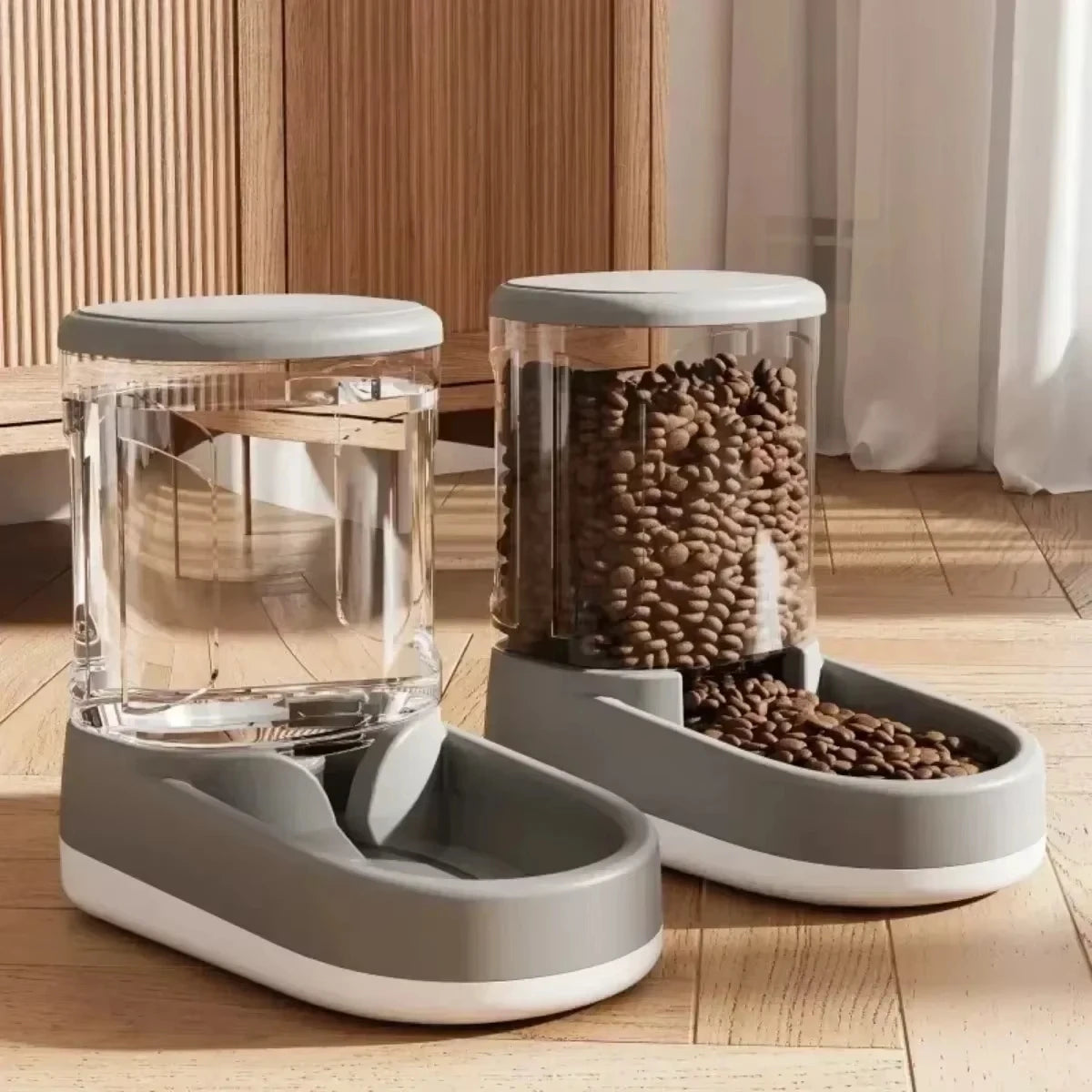 &amp; Cão Gato Alimentador Automático de Gravidade para Animais de Estimação Grande Capacidade Dispositivo de Água Potável Comida para Cães e Gatos Economize Esforço Acessório para Beber Animais de Estimação